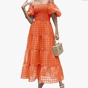 Amazon off the shoulder orange 🍊 dress